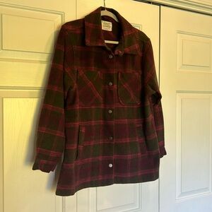 Thick, fuzzy, plaid shirt/jacket